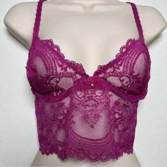 Wacoal Women Chrystalle Underwire Longline Bralette Medium Pink Coquette Babydol - Picture 4 of 11